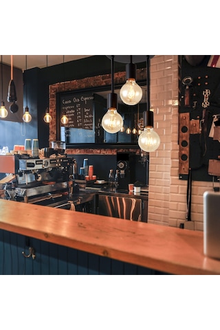 Tomshine Ac 110-120v Retro 3 Kafaları Avize Asılı Sarkıt Siyah