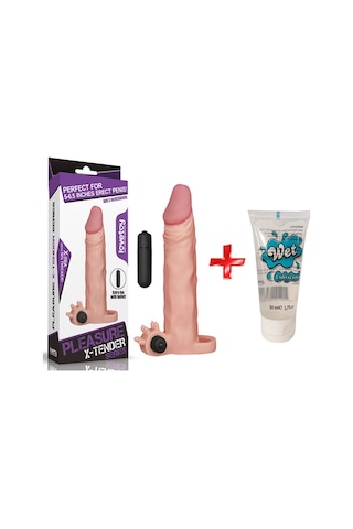 Truva Shop X-Tender Titreşimli Uzatmalı Penis Kılıfı Realistik + Jel