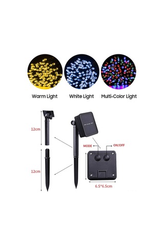 Skycity Güneş Enerjili 50 Led 8 Fonksiyonlu Çok Renkli Işık Zinciri - Dış Mekan Bahçe Bahçe Noel Dekorasyonu 9.5m Su Geçirmez Diğer