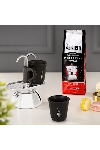 Bialetti - Set Mini İndüksiyon: Ocak Üstü Espresso Pişirici + 2 Cups - İndüksiyon Ocak Türleri İçin Uygundur Sku: Smg8690010202932