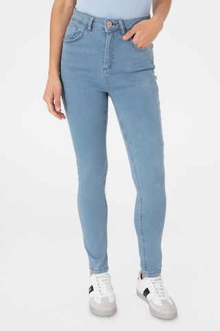 U.S. Polo Assn. Kadın Açık Mavi Skinny High Waist Fit Pantolon 50307834-DN0013