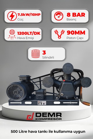 Kompresör Kafası 10 Hp Üç Piston 8 Bar Kafa Grubu Id3090b