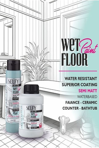 Selfy Decor Islak Zemin Boyası Antik Beyaz 1250 Ml Tezgah,fayans,granit,mermer,seramik Boyama Seti Antik Beyaz