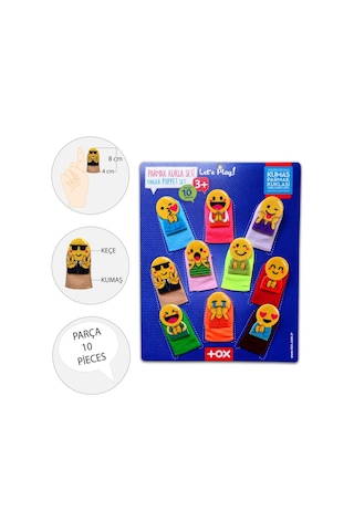 Tox Emojiler 10 Parça Parmak Kukla . Eğitici Oyuncak T106