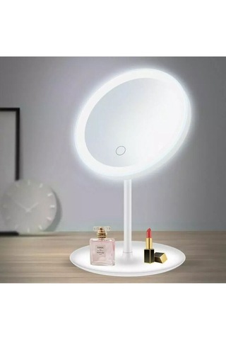 Yuvarlak Işıklı Makyaj Aynası 3 Renk Işık Şiddeti Ayarlanabilir