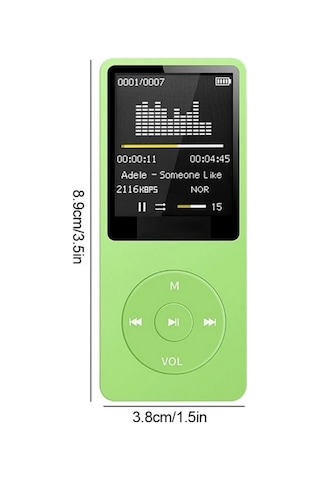 1049mp 8gb Hafıza Kartı li Ekranlı Mp3 Çalar Dahili Hoparlör Fm Radyo Bluetooth Müzik Çalar