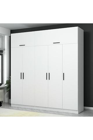 Kale 5 Kapaklı Zincir Dolap-yüklük - Beyaz 235cm