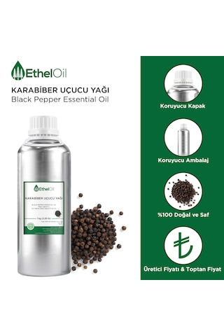 Karabiber Uçucu Yağı - 1 Kg - %100 Saf Ve Doğal Uçucu Yağ 1 KG