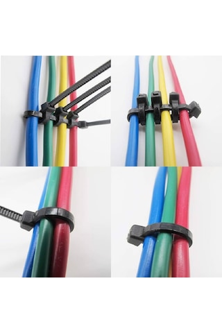 Pemsan - 1000 Adet -10cm X 2,5mm Plastik Cırt Kelepçe- Siyah