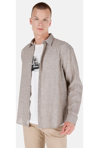 Colin's Colins Normal Kesim Shirt Yaka Kahverengi Erkek Uzun Kol Gömlek Cl1068759 Cl1068759 Q1.v1 Cml Camel