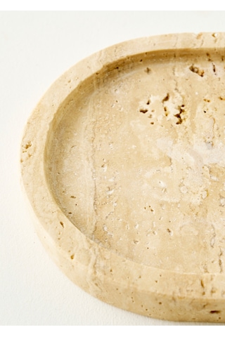 Bella Maison Ephesus Traverten Yuvarlak Dekoratif Tabak Naturel 20x4 Cm