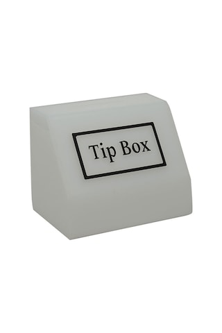 Asma Kilitli Pleksi Tip Box Bahşiş Kutusu Buz Beyazı 15x10xh12 Cm