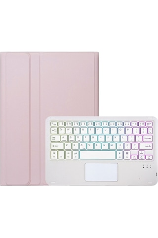 Samsung Uyumlu Galaxy Tab S9 Dokunmatik Arka Işık Bluetooth Klavye Deri Tablet Kılıfı Kalem Tutuculu