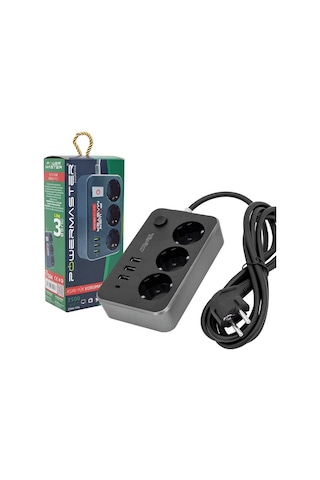 Powermaster PM-17564 3 USB ÇIKIŞLI 10A-2500W 1.8 METRE Kablolu 3'