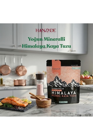 Hanzade Bitkisel Pembe Himalaya Tuzu Toz 1 Kg X 2 Adet Öğütülmüş Sofralık