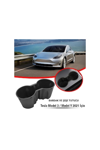 Polham Tesla Model 3 Ve Model Y İle Uyumlu Bardak Ve Şişe Tutucu, Temizlenebilir Çıkabilen Silikon Bardak Tutucu