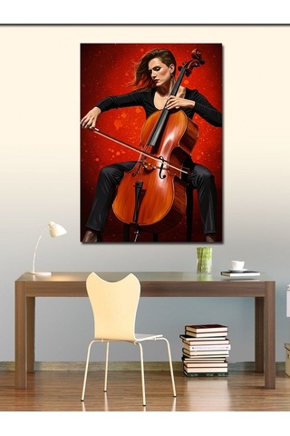 Kanvas Tablo Çello Ve Sanatçı Ruhu 100cmx140cm
