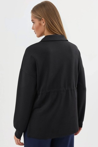 Hiccup Busem Beli Ayarlanabilir Fermuarlı Yaka Sweatshirt Siyah