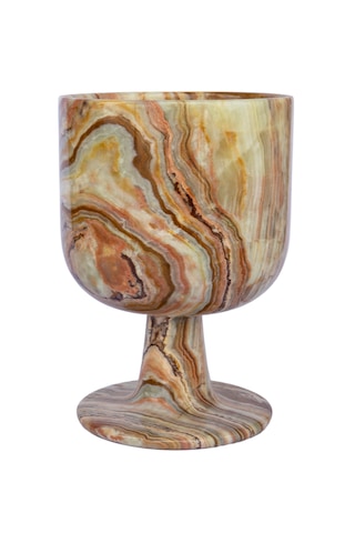 Doğal Taş Oniks, Battal Boy, Kadeh - Damarlı Akik, Şarap, Şampan