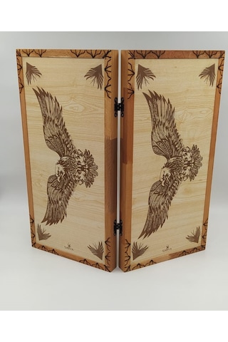 Simya Figür Kartal Tavla Akça Kaplama El Yapımı