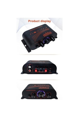 Vkemall 12v Araç Ve Ev Kullanıma Uygun 2x20w Mini Güçlendirici - Siyah Ak170