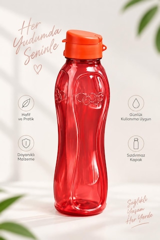 Su Matarası 750 Ml Kırmızı Suluk Su Şişesi Okul Spor Tüm Renkler