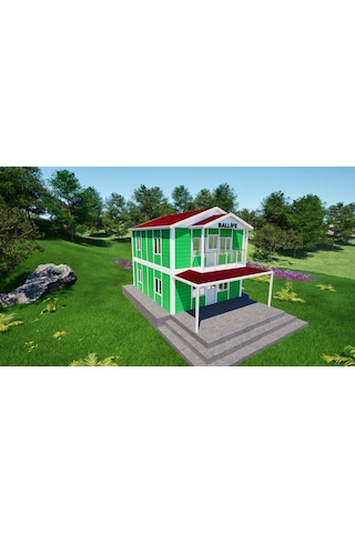 Ballife Prefabrik 124 M2 Standart Dubleks Prefabrik Konut