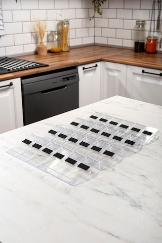 Mienda Home 24'lü Şeffaf Kristal Lego Stand Baharatlık Standı Çok Amaçlı Düzenleyici Organizer Şeffaf