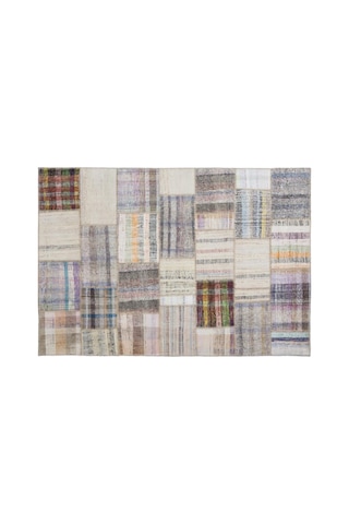 El Dokuması Patchwork Vintage Yün-pamuk Çizgili Halı 1255 160 X 230 Cm Çok Renkli El Dokuması Patchwork Vintage Yün-pamuk Çizgili Halı 1255 160 X 230 Cm Çok Renkli