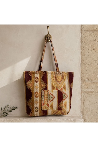 Bk Gift El Yapımı Otantik Türk Kilim Omuz Çantası -12, Günlük, Kitap, Tablet, Plaj Ve Seyahat Çantası Çok Renkli