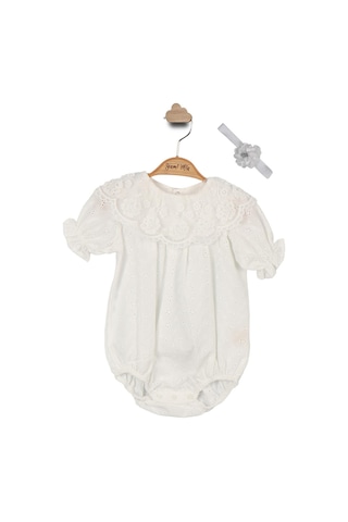 Dantel Yaka Bandanalı Fisto Kız Bebek Romper 001