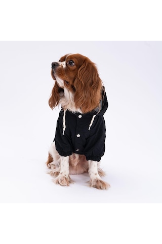 Siyah Mont Köpek Mont Köpek Kıyafeti Köpek Yağmurluğu Küçük-büyük Irklar
