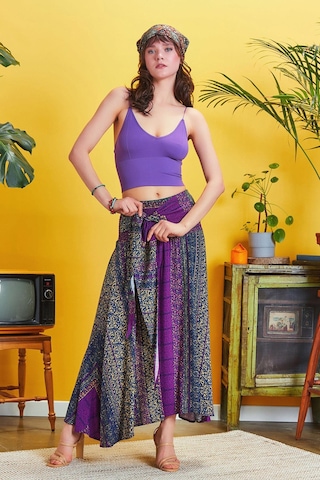 Salaş Asimetrik Etek Mor