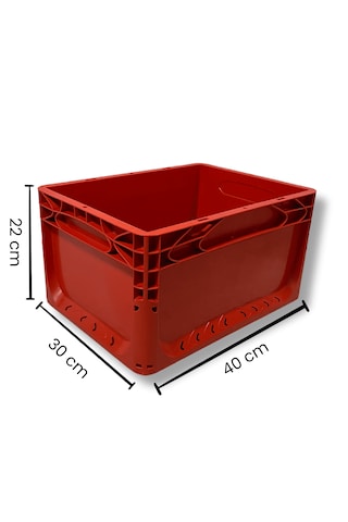 Alpbx 1.kalite Kırmızı Plastik Kasa 40x30x22 Cm - Kutu 21 Litre