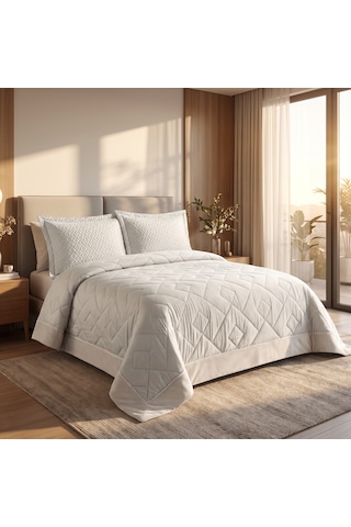 Kapreo Home Flame Maria Lux Yatak Örtüsü Seti 240 X 260 Açık Krem