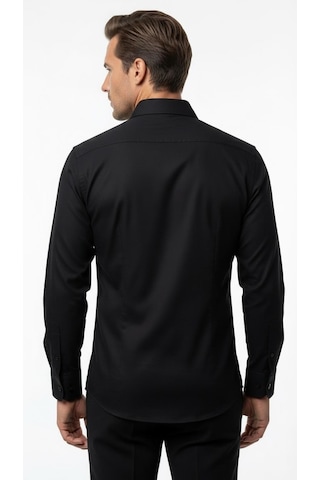 Plus Scorpion Erkek Beyaz Klasik Gömlek Slim Fit, Düz Model, Şık Ofis & Günlük Kombin Siyah