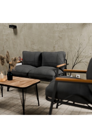 Mb Garden Furnıture Dream Model, Balkon, Bahçe, Cafe, Metal Koltuk Takımı, Bahçe Takımı , Çay Seti, 2 1 1 Sehpa Antrasit