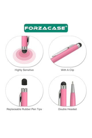 Forzacase Universal Telefon Tablet İpad 2in1 Tükenmez Ve Touchpen Dokunmatik Kalem - Fc1122 Açık Sarı