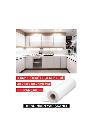 Parlak Beyaz Folyo - Dolap Mobilya Kaplama Folyosu