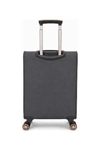 Fossil Unisex Kumaş Kabin Boy Ultra Hafif Şifreli Körüklü Kendi Etrafında Dönebilen Valiz 010-03 Gri