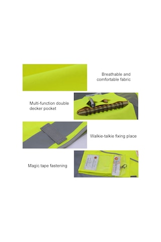 Skycity Vm-1027 Flüoresan Turuncu Xxl Çok Cebilli Yüksek Görünürlükli İş Güvenlik Yeleği İnşaat-çevre Temizliği Için