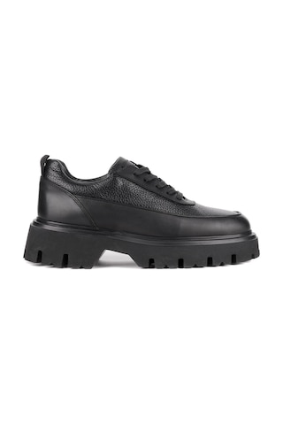 Shoetyle - Siyah Hakiki Deri Bağcıklı Erkek Günlük Ayakkabı 115-k534-1325 Siyah