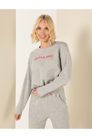 Pierre Cardin Gri Melanj Crop Top Sweatshirt 50254283-vr109
