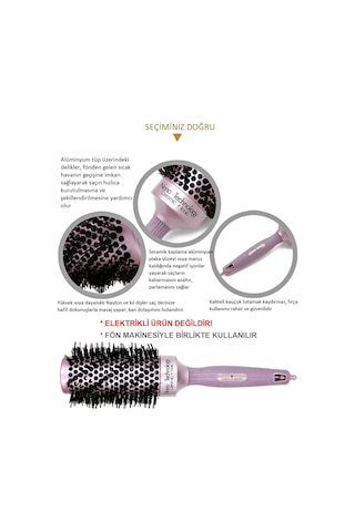 Land Of Myth LOM1183 Seramik+İyonik Termal Fön Saç Fırçası 43 mm