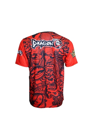 Dragondo Tx8598 Muaythai Tişört Dijital Baskılı Muay Thai Tişört Kırmızı Kırmızı