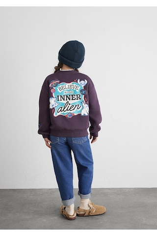 Mavi - Stitch Baskılı Mor Sweatshirt 7s10161-70635 Mor
