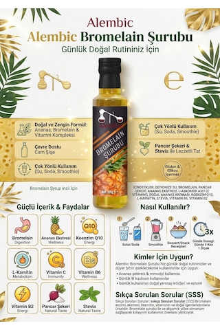 Aloe Konsantre Mango Aromalı İçecek Alembic Bromelain Hediyeli