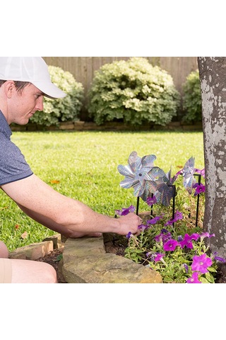 Qingmipy 8 Adet Parlak Kuş Kovucu Rüzgar Gülü - Bahçe Ve Tarla Koruma İçin Holografik Döner Çubuklar