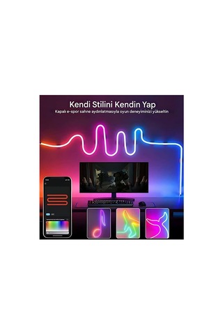 Rgb 3m Şerit Led Telefon Kumanda Kontrol - Sese Duyarlı Animasyonlu - Parti Işığı - Parti Ledi
