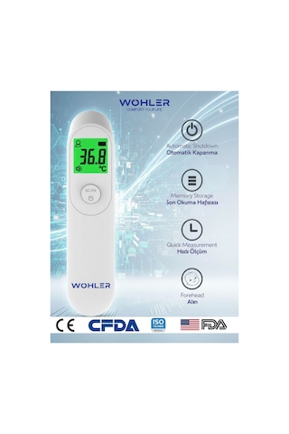 Wohler Temassız Dijital Ateş Ölçer Alından Vücut Ve Nesne Fda Onaylı